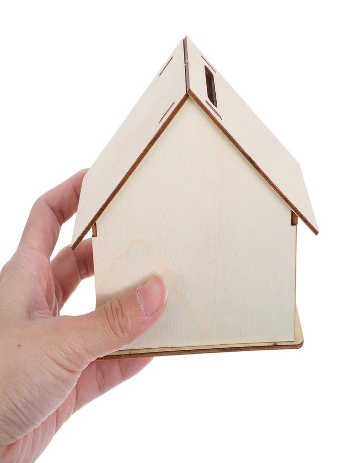 VOSAREA 5pcs Unfinished Wooden Piggy Banks Paintable DIY Coin Birdhouse Coin Banks for Kid Money Crafts - Image 5